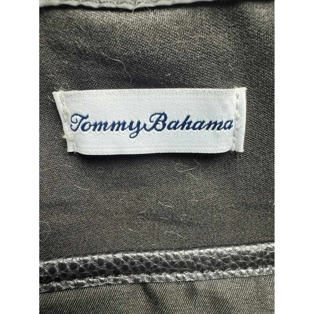 Tommy Bahama Black Nylon Puffer Backpack Gold Buckle‎ Quilted Travel Bag